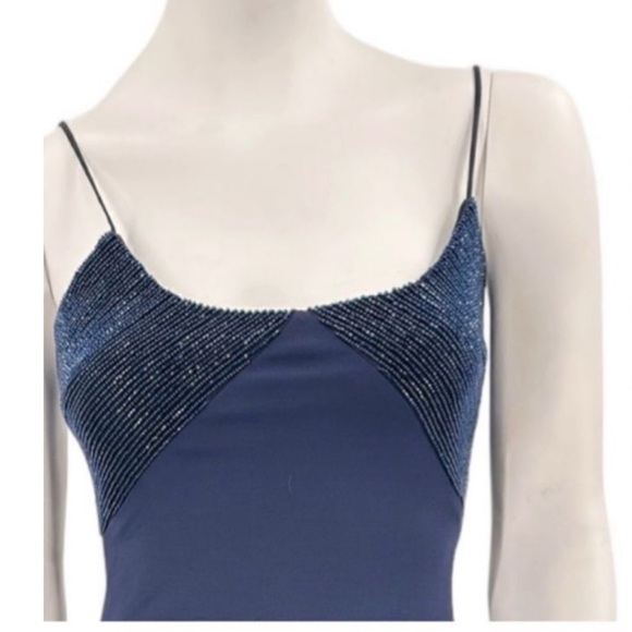 CUSHNIE Embellished Beaded Neckline Bodice Bodycon Cocktail Pencil Midi Dress - Picture 10 of 16